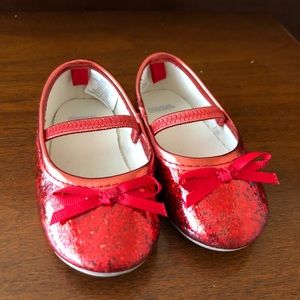 Glittery red flats
